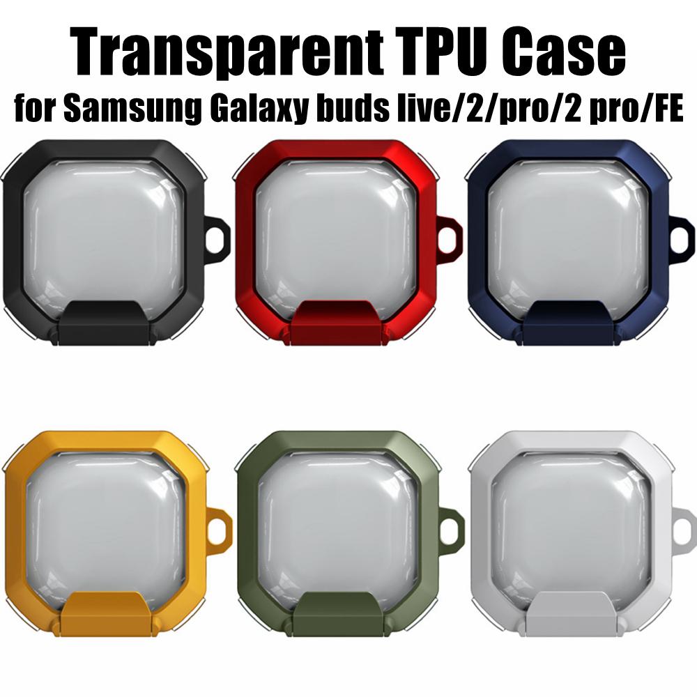 

TPU Earphone Case with Buckle Storage Shell for Samsung Galaxy buds live/2/pro/2 pro/FE Home/Travel чёрный