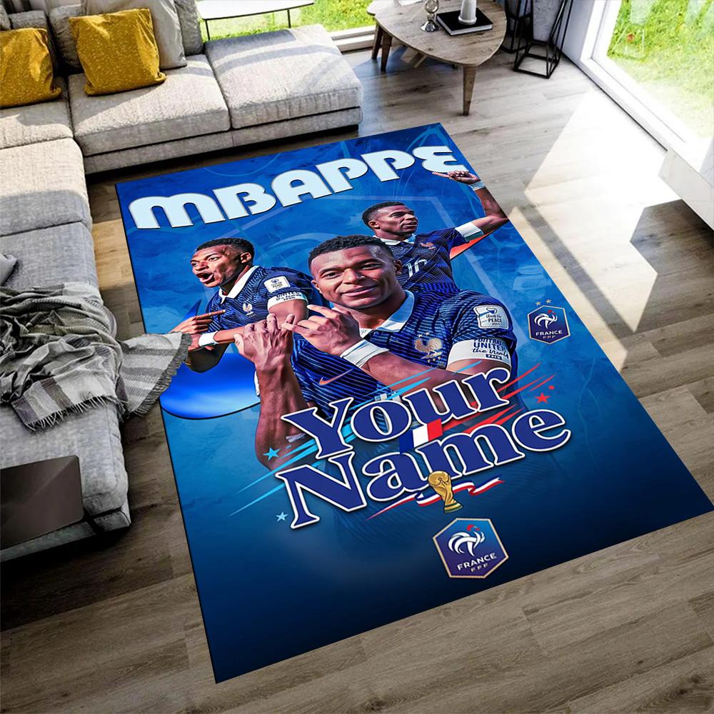 Mbappé Customize Your Name Area Rug Design for Balcony Kitchen Bedrooms Living Rooms Antislip Carpet Office Home Decor Birthday/Christmas Gift