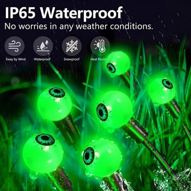 1500LM LED Solar Eyeball Lights Outdoor Waterproof Halloween Outdoor Decoration String Lights Garden Lamps Courtyard Holiday PartyDecor