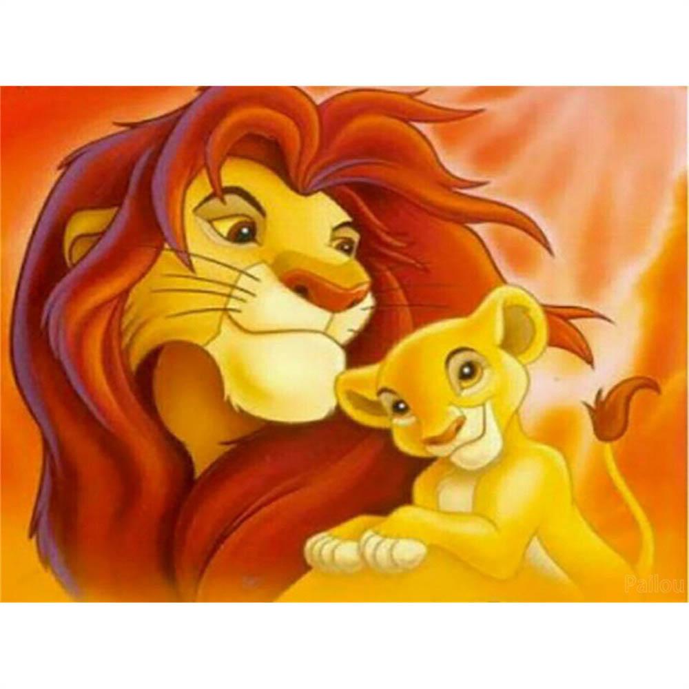 Disney The Lion King Simba Classic Animation 5D Diamond Painting Full of Diamonds DIY Handmade Diamond Painting Cartoon Decoration Painting Kit