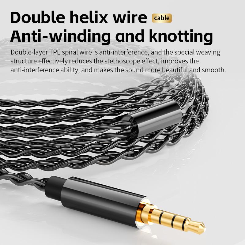 Fever HiFi Sound Effect Earphones Dynamic In Ear Monitor Headset Detachable Cable Noise Cancelling Music Sports Game Headphones