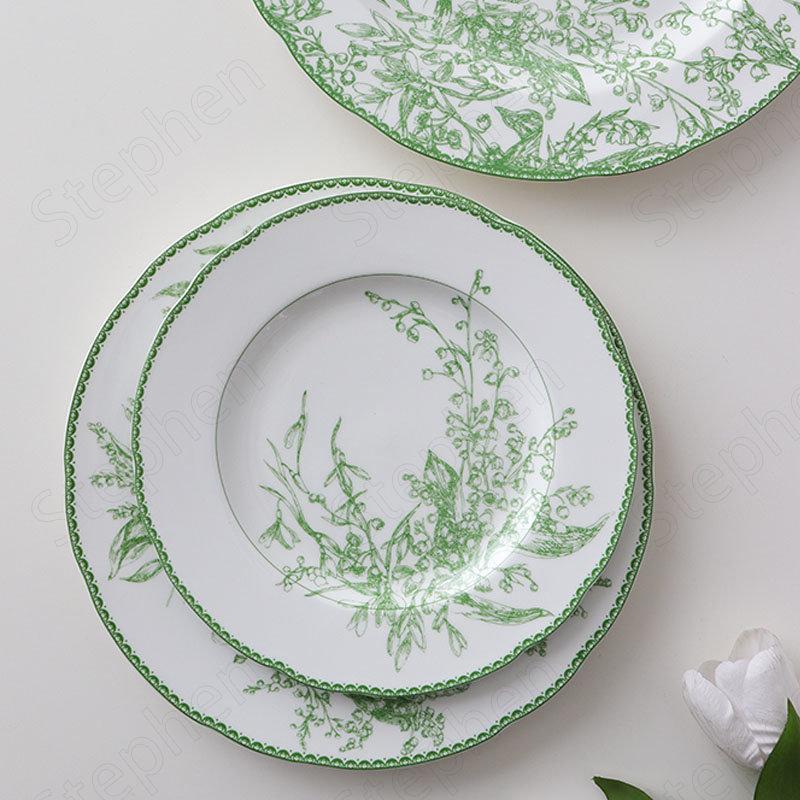 Writing A Notebook Nordic Modern Ceramic Plate Lily Of The Valley Painted Cake Dessert Plates Afternoon Tea Tableware Pastoral Breakfast Bread Dish