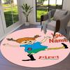 Pippi Longstocking Custom Name Round Area Rug,Carpet Rug for Living Room Bedroom Sofa Playroom Decor,Non-slip Floor Mat