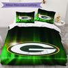 Green Bay Packers Muster Bettwäsche Steppdecken-Set Bettbezug Kissenbezug Heimdekoration Geburtstagsgeschenk (1*Bettbezug + 2*Kissenbezug ohne Füllung)