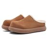 Thick-soled velvet Birkenstocks big head ugly cute bag head half slippers wear new winter snow boots cotton slippers