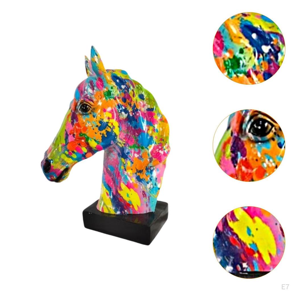Equine Head Sculpture Home Accent Resin Figure for Living Space Office Decor