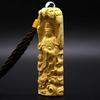 [Asuniko] Kannon Bodhisattva Wood Carving, Boxwood, Buddhist Statue, Amulet, Netsuke, 8.5cm, Protection from Evil, Prayer, Guardian Deity