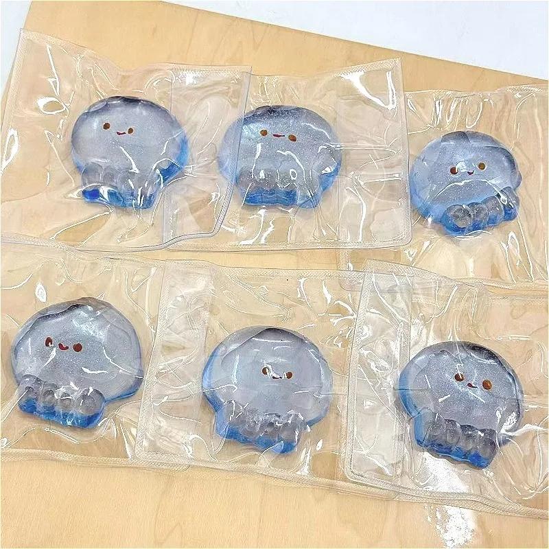 Squishy Jellyfish Fidget Toy, Taba Stress Relief Sensory Toy, Cute Desk Decor & Easter Classroom Gift for All Ages
