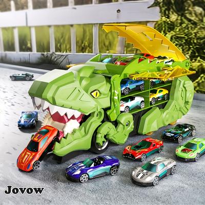 Dinosaur Swallowing Car, Simulated Tyrannosaurus Rex Toy Car, Educational Inertia Toy, 8 Cars for Free, Random Car Styles and Colors,  Gifts