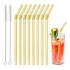 8mm High Borosilicate Glass Straw 10Pcs Reusable Eco Friendly Drinking Straws Set Bubble Tea Smoothies Bar Accessories