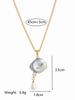 Dopamine Cloud Necklace Imitation Pearl Moon Star Pendant with Diamond and Gold Plating