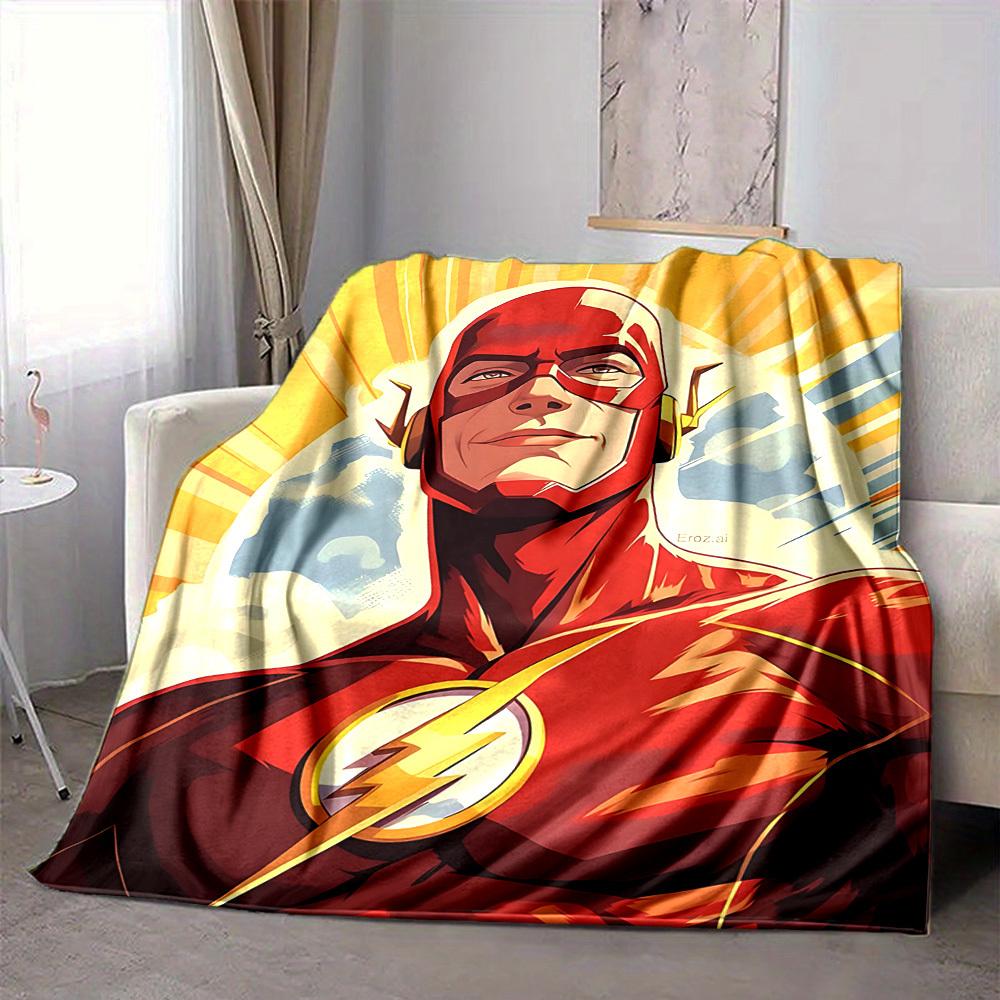 1pc Flash superhero Blanket Polyester Fiber, All Season Comfort for Sofa, Bed, Office, Car, Camping Ideal Home Decor & Gift, Office Comfort