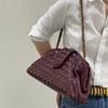 New Woven Cloud Bag Leather Chain Dumpling Bag Hand Women's Bag Shoulder Dinner Clip Bag