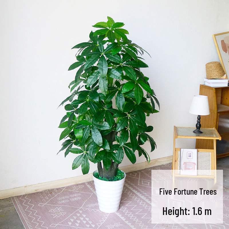 Künstlicher Geldbaum: Große Indoor-Plastikpflanze für Wohnzimmerdekoration, Künstlicher Bonsai- Simulationsbaum im Topf