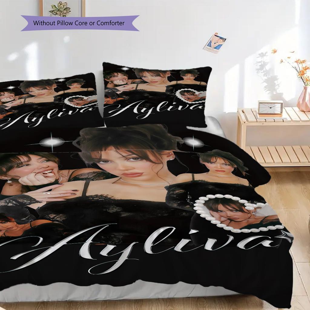 Ayliva exquisite poster art bedding, duvet cover, pillowcase, home decoration, birthday gift (1 * duvet cover+2 * pillowcase, coreless)