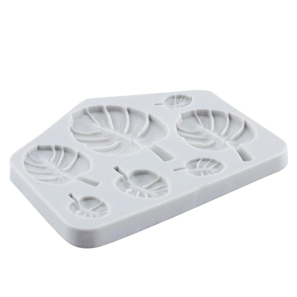 Fan Leaf Silicone Mold Flamingo Tropical Leaf Fondant Molds Cake Decorating Tools Cupcake Topper Candy Resin Clay Chocolate Gumpaste Mold