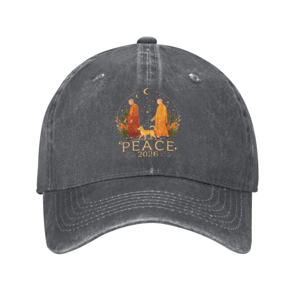 Washed Baseball Cap Walk for Peace Monks Journey 2026 with Dog Meditation Summer Trucker Hat For Women Outdoor Sun Baseball Caps