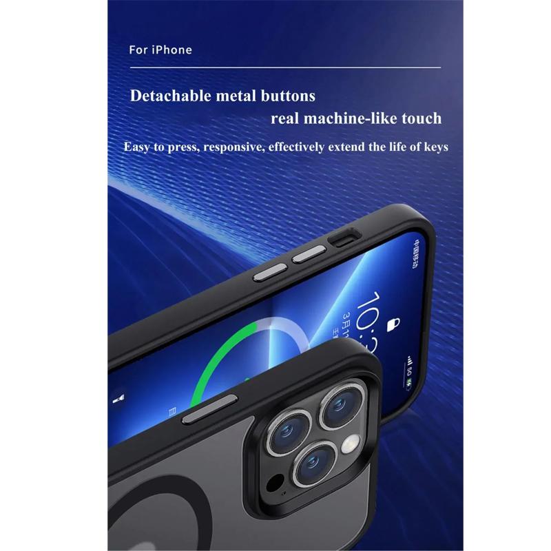 Matte Magnetic Phone Case for Magsafe Mag Safe iPhone Air 17E 17 E 16E 16 Pro Max 15 Plus 14 13 12 11 Frosted Translucent Back Phone Cover Accessories