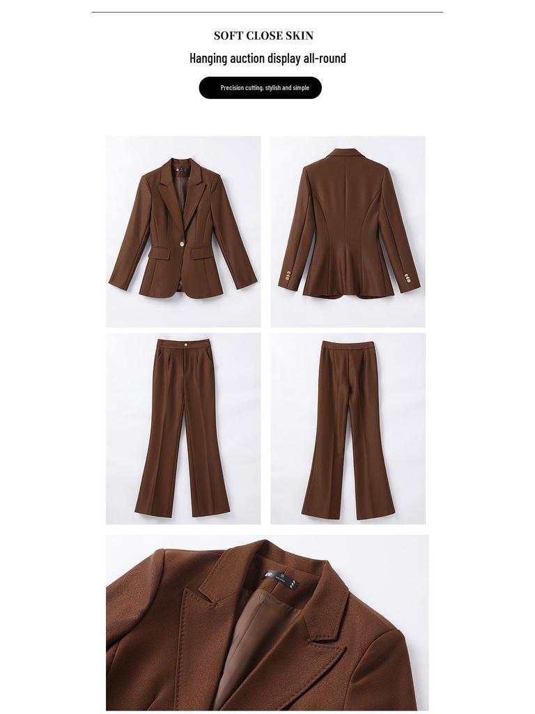 Conjunto de Traje Rojo para Mujer - Otoño/Invierno 2023 Estilo Profesional