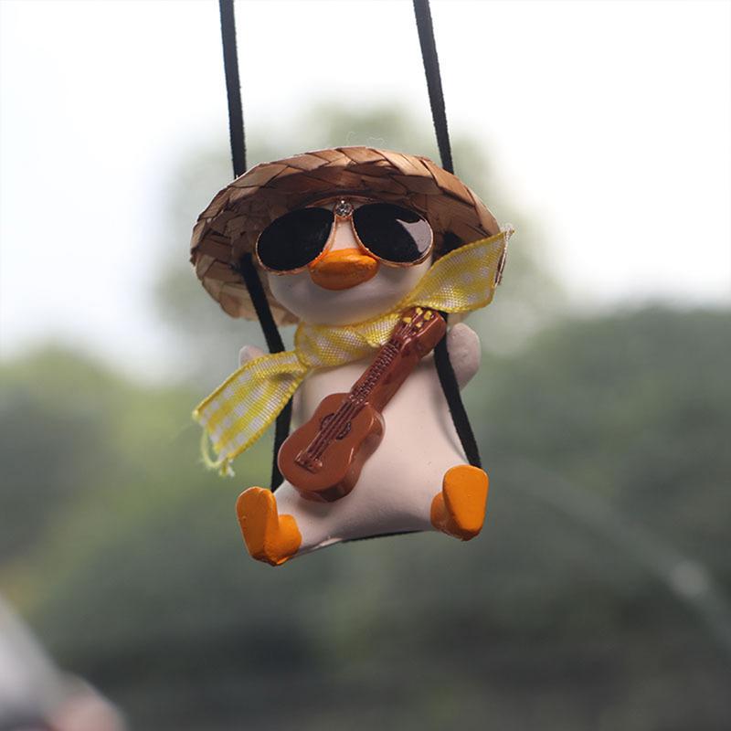 Duck Swinging Car Ornament Duck Car Hangings Ornament Car Charm For Rear View Decor Aesthetic Ornament Interior Accessories