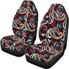 Waterproof Auto Seat Protectors Full Set Abstract Digital Print Airbag Compatible Front Rear Seat Covers Non-Slip Durable for All Cars
