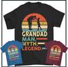 GRANDAD the MAN MYTH LEGEND T-Shirt, Father's Day TEE Gift Present Grandson Top