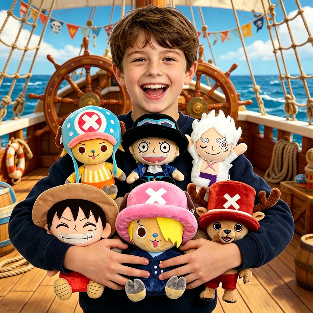 New Anime One Piece Chopper Plush Doll Monkey Luffy Ace Cute Ship Doctor Deer with Hat Anime Movie Peripherals Toy Birthday Gift