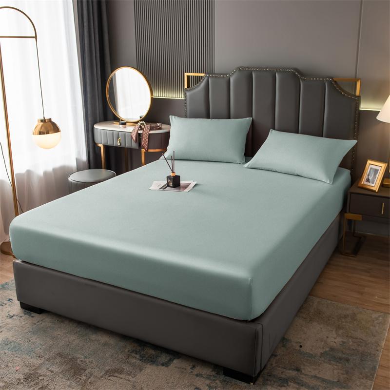 Bed Sheets Set with Pillowcase Single/Queen/King Fitted Bed Sheets with Elastic Band Solid Color Bed Sheets for Double Beds