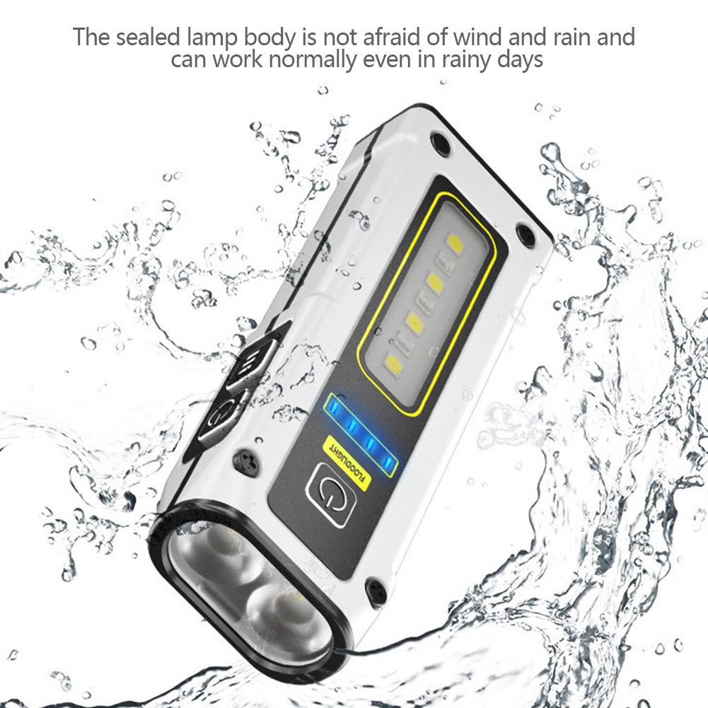 Portable Mini Flashlight High Power LED USB Rechargeable Tactical Flashlight with Strong Magnet Outdoor Emergency Lighting Torch