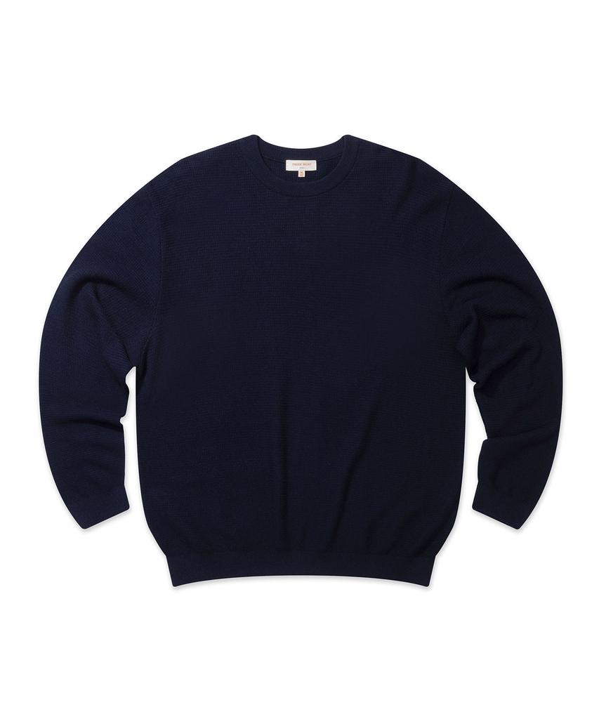 PRODESHIRT Organic Pique Crew Neck Knit (Navy)