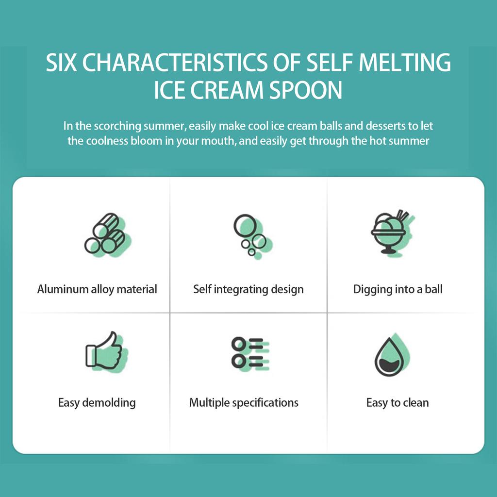 Self Melting Ice Cream Scoop Scoop, Aluminum Alloy Ice Cream Scoop