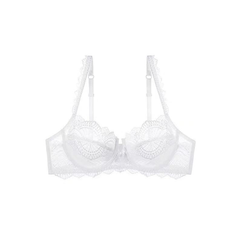 

Women s Summer Thin Sexy Lace Soft Underwire Collection Pair of Milk Anti Droop Underwear 38/85AB білий