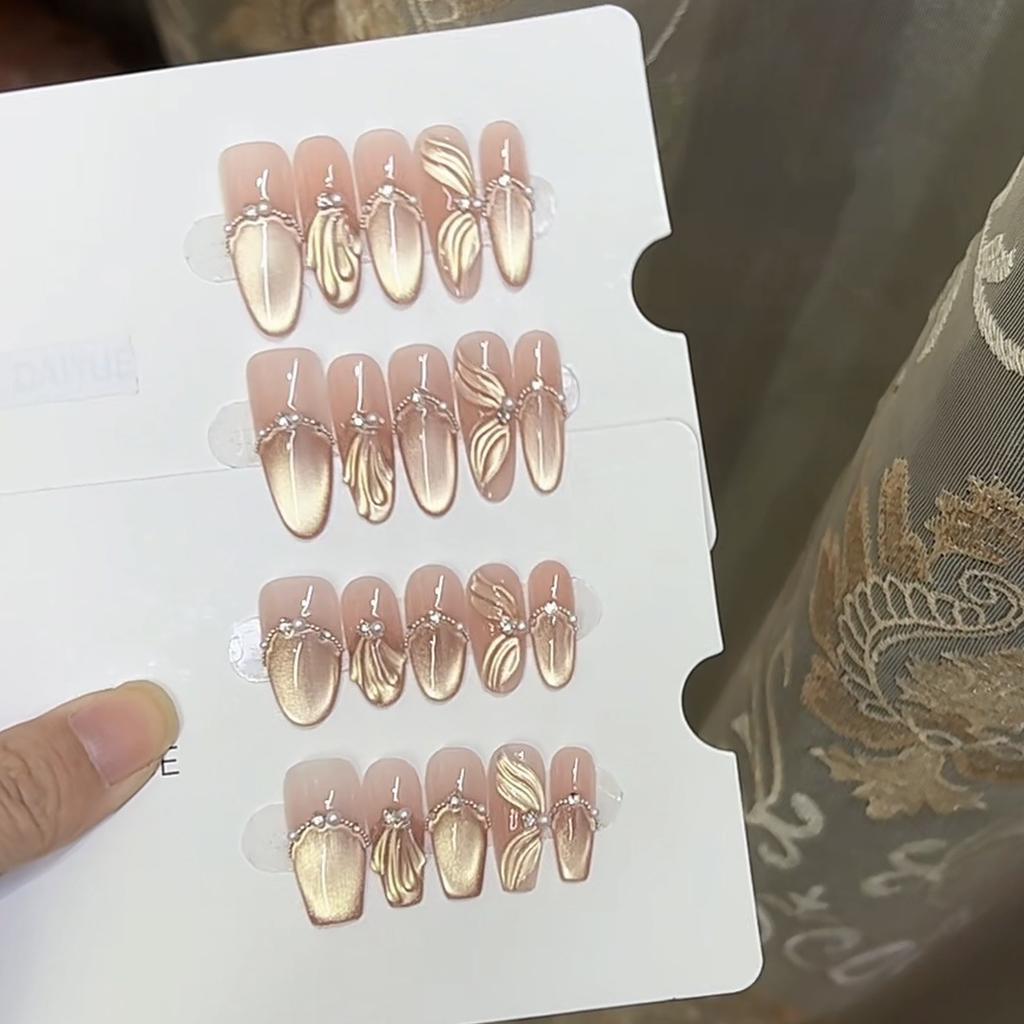 Unghii Gel Fototerapie Lucrate Manual Coadă de Pește Produs Finit Reutilizabil Patch Artă Unghiilor