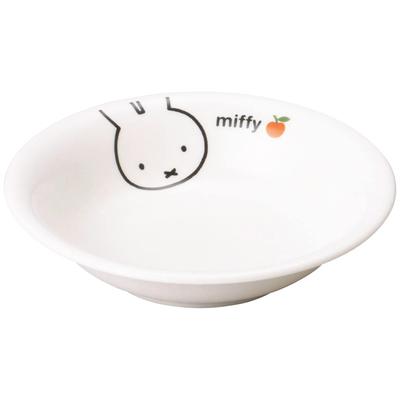 Cerâmica Kanesho Lava-louças e Micro-ondas Fruta Dick Bruna Maçã Fabricado em Branco Prato "Miffy", Seguro para Crianças, 15cm, Padrão, Japão, 242103,