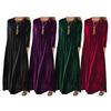 Robe en Velours pour Femme Automne Décontractée Col Ras du Cou Manches Longues Robe Maxi Ample Invitée de Mariage Cocktail Soirée