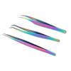 3PCS Eyelash Extension Tweezer Set Stainless Steel Anti Corrosion Pimple Tweezers Set for Makeup