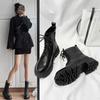 Winter Martin boots women's British style 2025 new autumn and winter velvet platform short boots locomotive single boots lace-up short boots