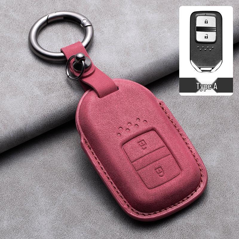 Compatible Leather Key Cover for GAC Toyota CRV, Crown, Accord, Civic, Haoying, and Inspire