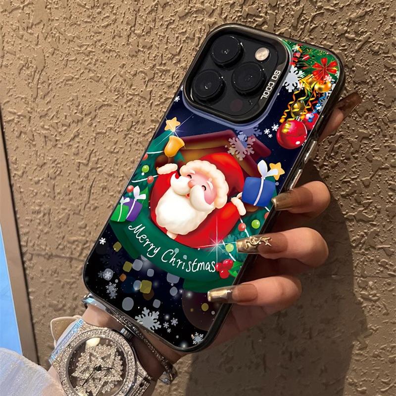 Christmas Application Apple 14P Mobile Phone Case New iPhone16Pro Hard Case 15max Anti-drop 12/11 Colored Silver 13
