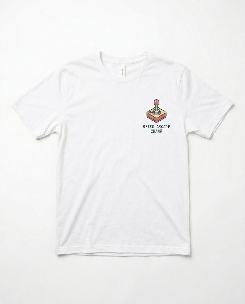 Retro Arcade Champ T-Shirt Vintage Joystick Graphic Gaming Tee Unisex Gildan S