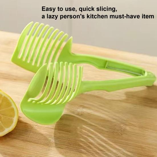 Fruit Vegetable Slicer with Handle Plastic Tomato Lemon Divider for Even Slices Wedges Ergonomic Essential Kitchen Tool for Salads Meal Prep