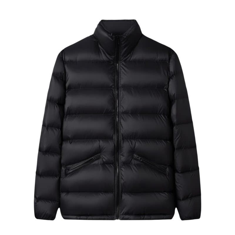 95% Duck down Outdoor Sports Lightweight Ribbed down Jacket for Men, Winter Stand Collar Cotton Coat, Export Men s Cotton Clothing Black 190
