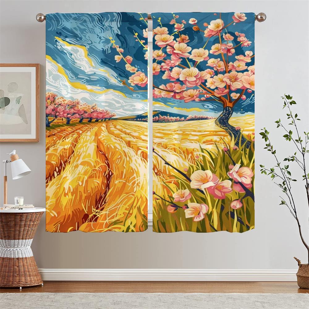 Oleander Blackout Living Room Curtain Tiebacks Kitchen Curtains Salon 2 Pieces Partition Window Curtains On Offer Free Shipping