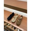 Round head soft sole double buckle with suede single shoes season ballet with skirt Mary Jane shoes