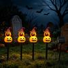 LED Pathway Lighting 4Pcs/Set Halloween Solar Ghost Stake Light, 4-in-1 Pumpkin with Powered Yard Stakes Lights, Waterproof Decorative