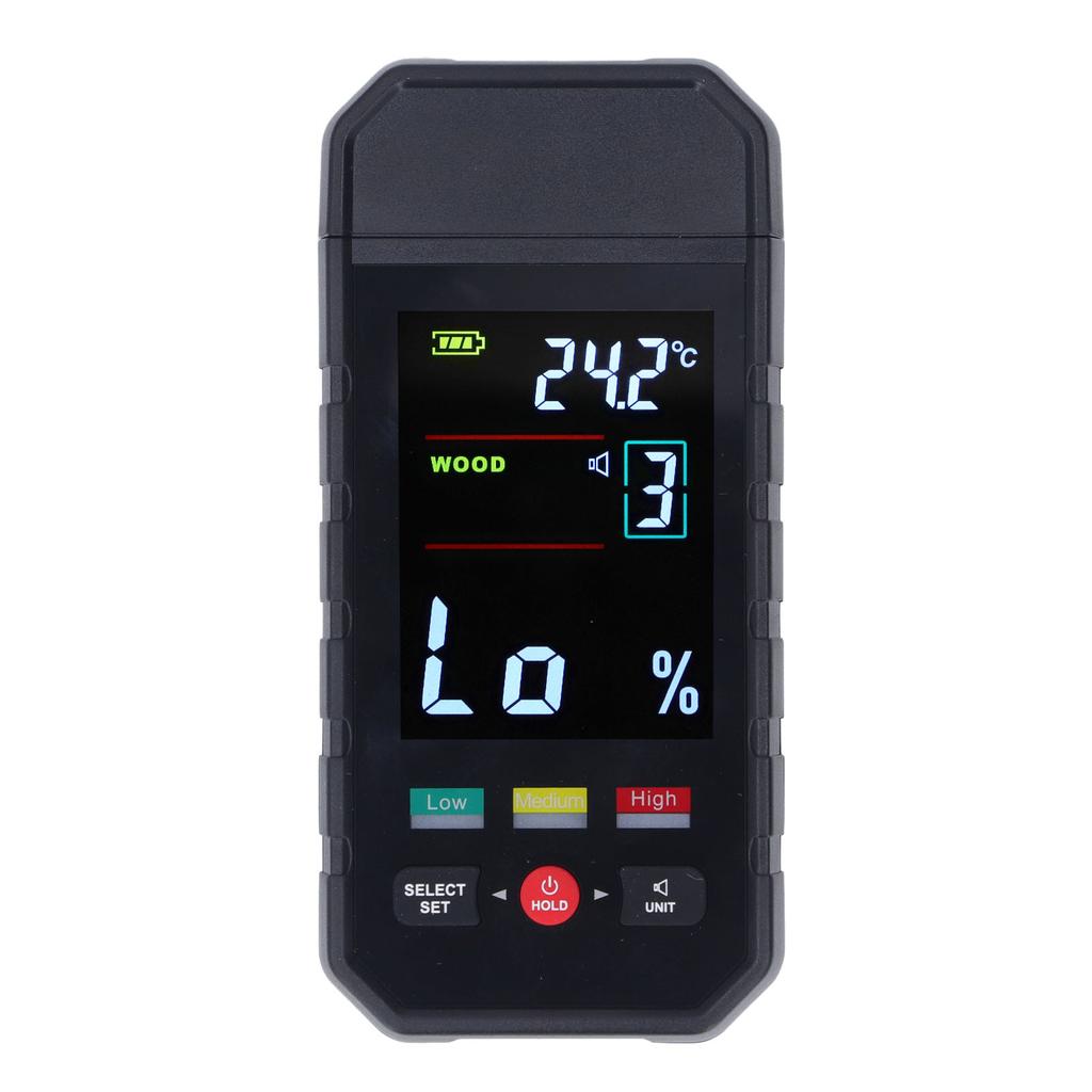 Wood Moisture Meter Pin Type LCD Digital Display 2 In 1 Dampness Temperature Sensor Detector for Material