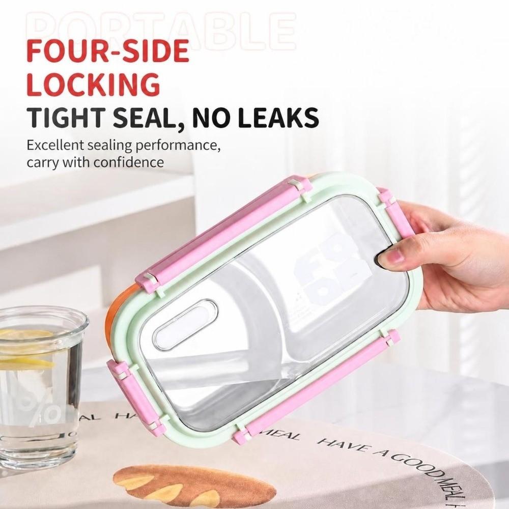 Leak-Proof Stainless Steel Lunch Box Heat Insulated Food Box Divided Food Container For Kids