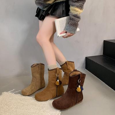 Retro Short Boots Women's Autumn New with Skirt Travel Vacation Western Boots Short Boots