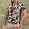 T-shirt con tatuaggio estivo Camicie hawaiane da uomo Marca Manica corta Top Magliette Camicetta casual da uomo Moda Camisas De Hombre Abbigliamento
