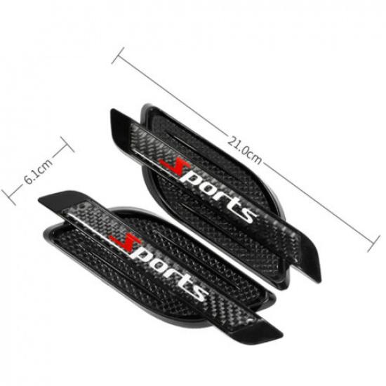 Air Flow Vent Fender Leaf Plate Carbon Fiber Sports Stickers For Car Body Side